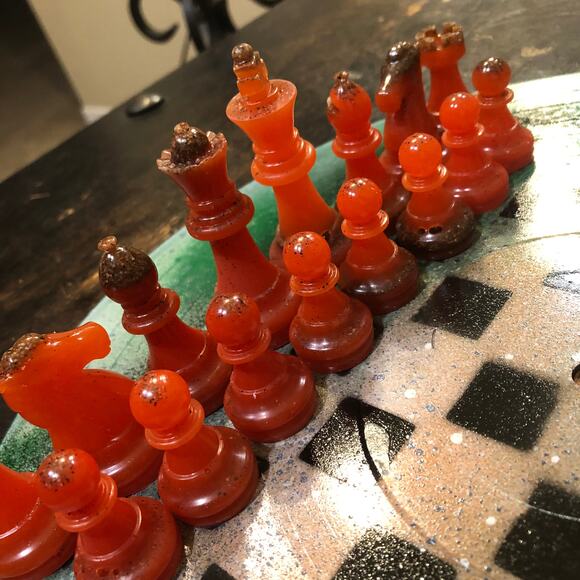 Vinyl Chess Set -Forest Gold (Resin Pieces) - Picture 13 of 14